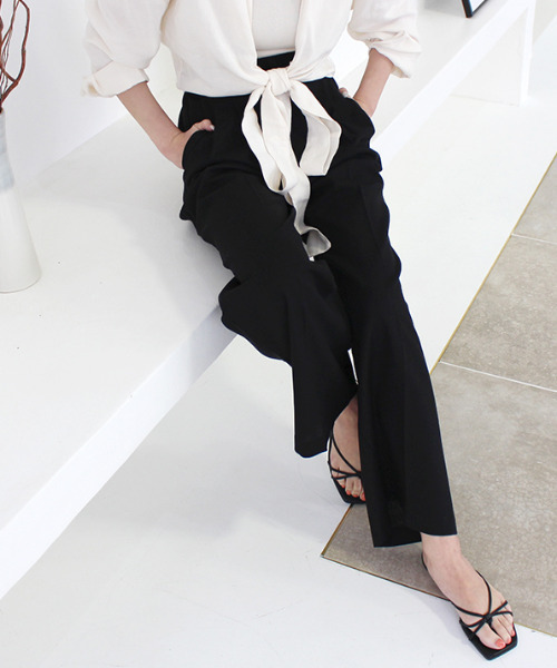 MODE ROBE（モードローブ）の「リネンライクワイドパンツ（その他パンツ・レディース・ブラック/ベージュ・FREE）」の15枚目の写真