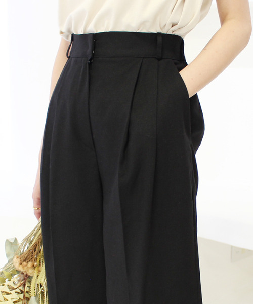 MODE ROBE（モードローブ）の「リネンライクワイドパンツ（その他パンツ・レディース・ブラック/ベージュ・FREE）」の18枚目の写真