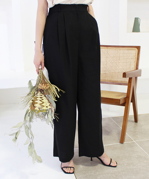 MODE ROBE（モードローブ）の「リネンライクワイドパンツ（その他パンツ・レディース・ブラック/ベージュ・FREE）」の19枚目の写真