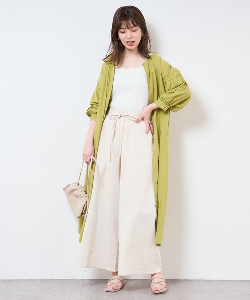 natural couture（ナチュラルクチュール）の「【サスティナブル素材】オーガニックコットンたっぷりギャザーおしゃれワンピース（ワンピース・レディース・ベージュ/オフホワイト/ピンク/グリーン系その他/スミクロ・FREE）」の20枚目の写真