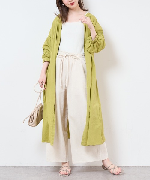 natural couture（ナチュラルクチュール）の「【サスティナブル素材】オーガニックコットンたっぷりギャザーおしゃれワンピース（ワンピース・レディース・ベージュ/オフホワイト/ピンク/グリーン系その他/スミクロ・FREE）」の19枚目の写真