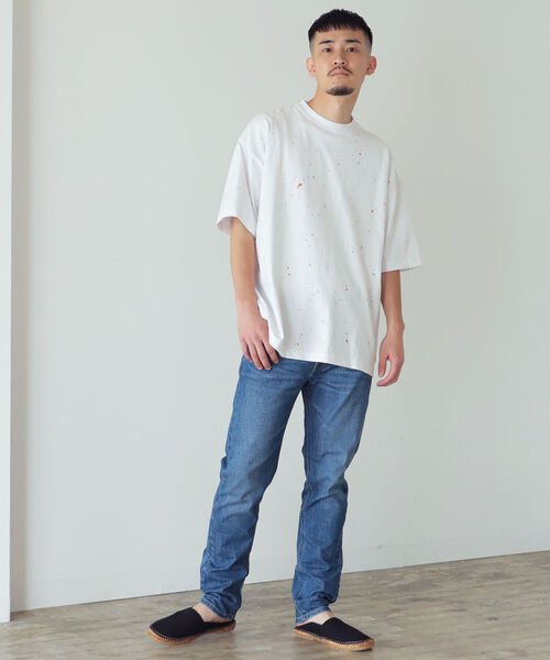 BEAMS（ビームス）の「BEAMS / ルーズ スプラッシュ Tシャツ（Tシャツ/カットソー・メンズ・ホワイト/キナリ・SMALL/MEDIUM/LARGE/X-LARGE）」の3枚目の写真