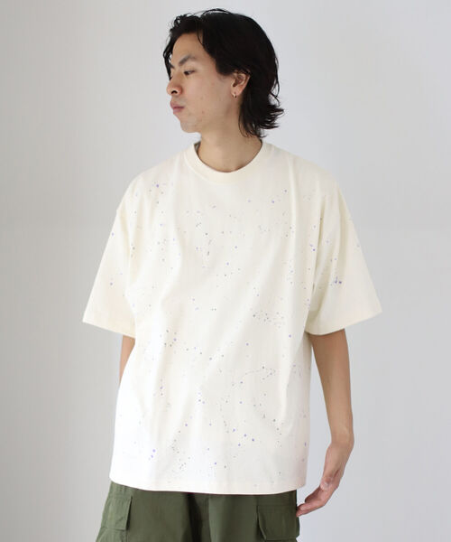 BEAMS（ビームス）の「BEAMS / ルーズ スプラッシュ Tシャツ（Tシャツ/カットソー・メンズ・ホワイト/キナリ・SMALL/MEDIUM/LARGE/X-LARGE）」の6枚目の写真