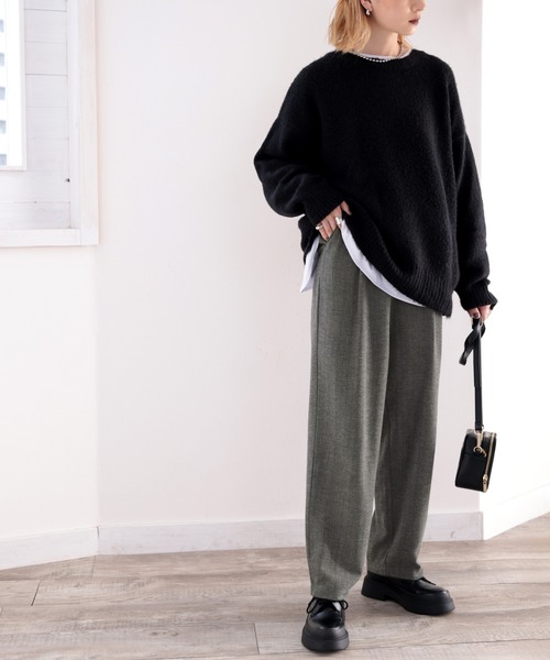 classicalelf（クラシカルエルフ）の「セットアップが楽しめる！ゆったりテーパードパンツ（スラックス・レディース・チャコールグレー/ブラウン/モカ/ライトベージュ・SMALL/MEDIUM/LARGE/X-LARGE）」の21枚目の写真