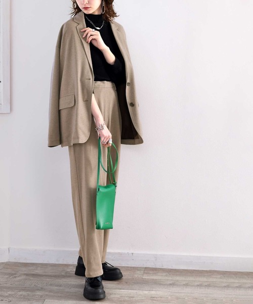 classicalelf（クラシカルエルフ）の「セットアップが楽しめる！ゆったりテーパードパンツ（スラックス・レディース・チャコールグレー/ブラウン/モカ/ライトベージュ・SMALL/MEDIUM/LARGE/X-LARGE）」の13枚目の写真