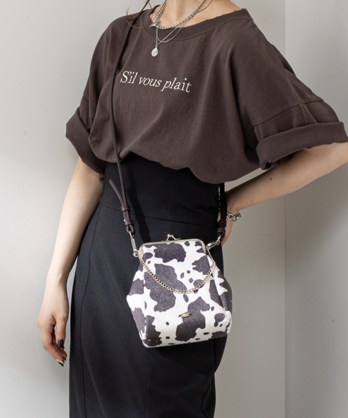 Chico（チコ）の「【新色追加】がま口ミニショルダーバック（ショルダーバッグ・レディース・アイボリー/ブラック/パイソン/ブラウン/ブラック系その他・FREE）」の5枚目の写真