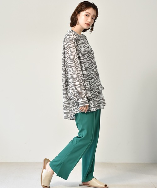 RETRO GIRL（レトロガール）の「柄BIGシアーシャツ（シャツ/ブラウス・レディース・グリーン系その他/ブルー系その他/アニマル・FREE）」の16枚目の写真