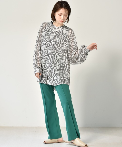 RETRO GIRL（レトロガール）の「柄BIGシアーシャツ（シャツ/ブラウス・レディース・グリーン系その他/ブルー系その他/アニマル・FREE）」の15枚目の写真