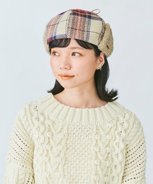 kaorinomori(カオリノモリ)の「カオリノモリ ラミーンベレー(ハンチング/ベレー帽・レディース・ホワイト/グレー・M/57.5cm)」の17枚目の写真