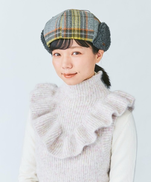 kaorinomori(カオリノモリ)の「カオリノモリ ラミーンベレー(ハンチング/ベレー帽・レディース・ホワイト/グレー・M/57.5cm)」の3枚目の写真