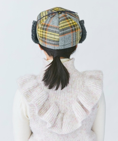 kaorinomori(カオリノモリ)の「カオリノモリ ラミーンベレー(ハンチング/ベレー帽・レディース・ホワイト/グレー・M/57.5cm)」の9枚目の写真