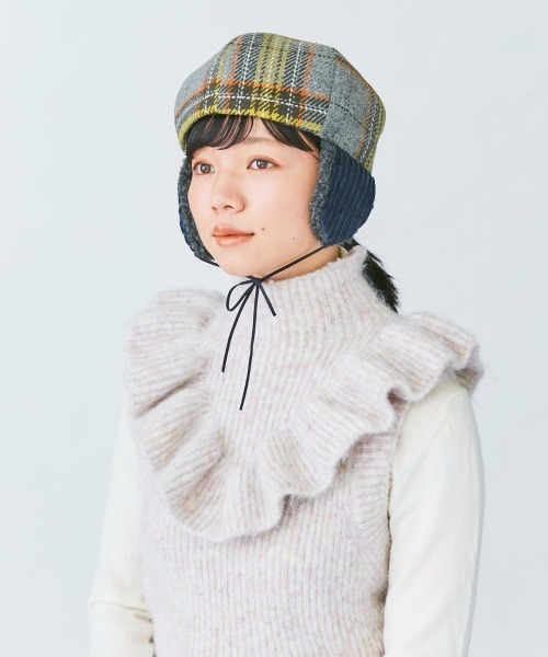 kaorinomori(カオリノモリ)の「カオリノモリ ラミーンベレー(ハンチング/ベレー帽・レディース・ホワイト/グレー・M/57.5cm)」の7枚目の写真