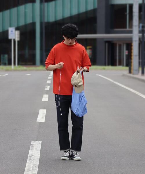 green label relaxing by 風早ゆうた（グリーンレーベルリラクシングバイカゼハヤユウタ）の「＜風早ゆうた（WEARISTA）×green label relaxing＞クリア モックネック 5分袖 Tシャツ カットソー（Tシャツ/カットソー・メンズ・ホワイト/ブラウン/ターコイズブルー・MEDIUM/LARGE）」の10枚目の写真