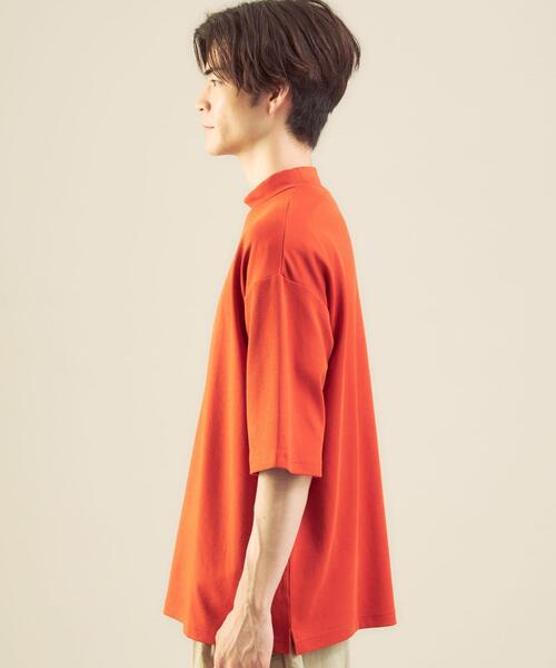 green label relaxing by 風早ゆうた（グリーンレーベルリラクシングバイカゼハヤユウタ）の「＜風早ゆうた（WEARISTA）×green label relaxing＞クリア モックネック 5分袖 Tシャツ カットソー（Tシャツ/カットソー・メンズ・ホワイト/ブラウン/ターコイズブルー・MEDIUM/LARGE）」の13枚目の写真