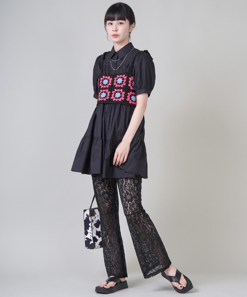 SPINNS（スピンズ）の「フラワーデザイン クロシェ編みビスチェ（ベスト・レディース・A/B/C/D・ONESIZE）」の7枚目の写真