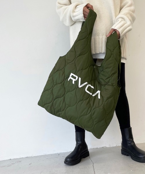 CANAL JEAN(キャナルジーン)の「RVCA(ルーカ) キルティングショッパー/BB042-966(エコバッグ/サブバッグ・レディース・ブラック/モスグリーン・ONE SIZE)」の1枚目の写真