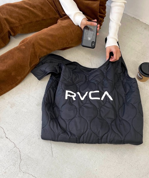 CANAL JEAN(キャナルジーン)の「RVCA(ルーカ) キルティングショッパー/BB042-966(エコバッグ/サブバッグ・レディース・ブラック/モスグリーン・ONE SIZE)」の2枚目の写真