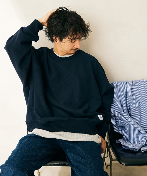 JOURNAL STANDARD relume（ジャーナルスタンダード　レリューム）の「【relume SPORTS WEAR】3XLオーバーサイズ ヘビーウェイトスウェット（スウェット・メンズ・ネイビー/グレー/ベージュ/ブラウン/ブラック/グリーン・MEDIUM/XXX-LARGE/LARGE）」の6枚目の写真