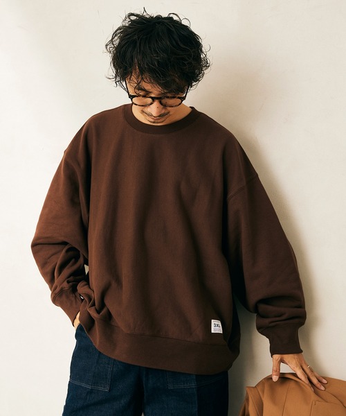 JOURNAL STANDARD relume（ジャーナルスタンダード　レリューム）の「【relume SPORTS WEAR】3XLオーバーサイズ ヘビーウェイトスウェット（スウェット・メンズ・ネイビー/グレー/ベージュ/ブラウン/ブラック/グリーン・MEDIUM/XXX-LARGE/LARGE）」の4枚目の写真