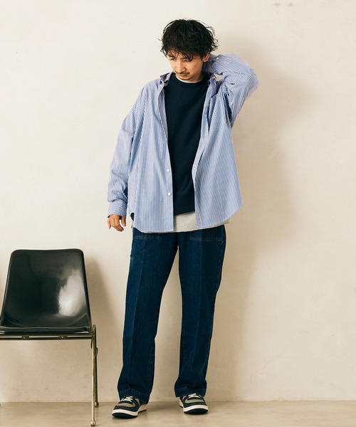 JOURNAL STANDARD relume（ジャーナルスタンダード　レリューム）の「【relume SPORTS WEAR】3XLオーバーサイズ ヘビーウェイトスウェット（スウェット・メンズ・ネイビー/グレー/ベージュ/ブラウン/ブラック/グリーン・MEDIUM/XXX-LARGE/LARGE）」の14枚目の写真