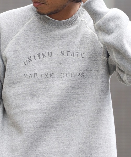 orSlow(オアスロウ)の「orSlow/オアスロウ USMC PRINT LOOPWHEEL CREWNECK SWEAT ロングスリーブ スウェットトレーナー(スウェット・メンズ・ヘザーグレー・3/4/2)」の12枚目の写真
