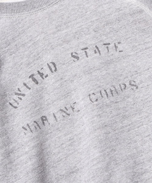orSlow(オアスロウ)の「orSlow/オアスロウ USMC PRINT LOOPWHEEL CREWNECK SWEAT ロングスリーブ スウェットトレーナー(スウェット・メンズ・ヘザーグレー・3/4/2)」の3枚目の写真