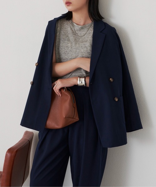 Aunt Marie's（アントマリーズ）の「テーラードジャケット　/ set up(別売)（テーラードジャケット・レディース・ブラック/ネイビー・FREE）」の2枚目の写真