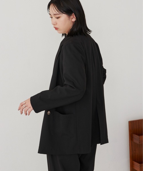 Aunt Marie's（アントマリーズ）の「テーラードジャケット　/ set up(別売)（テーラードジャケット・レディース・ブラック/ネイビー・FREE）」の4枚目の写真