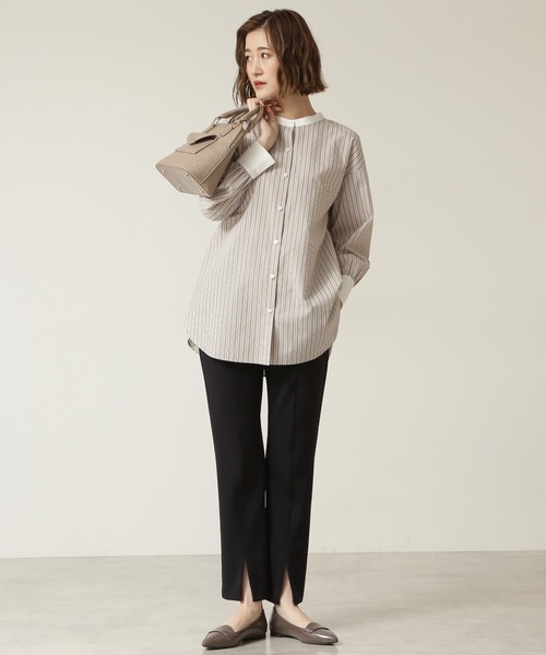 NATURAL BEAUTY BASIC（ナチュラルビューティーベーシック）の「フロントスリットパンツ（その他パンツ・レディース・ベージュ/ブラック・SMALL/MEDIUM）」の18枚目の写真