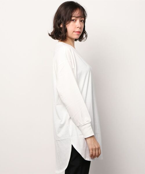 EDWIN(エドウィン)の「C-17 シーセブンティーン ビッグシルエット スリット ロングスリーブTシャツ(Tシャツ/カットソー・レディース・ホワイト・L/M)」の7枚目の写真