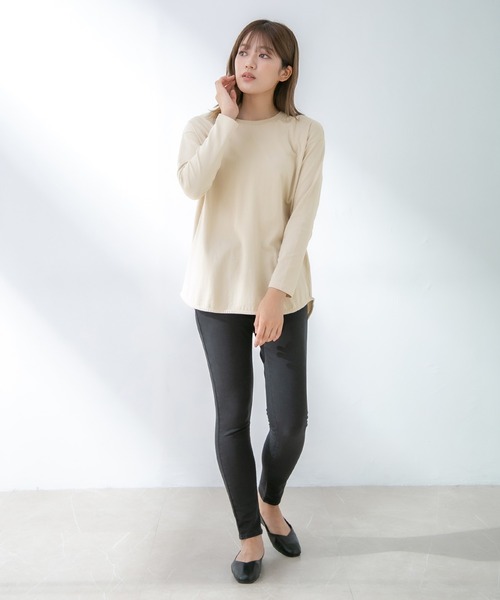 Honeys（ハニーズ）の「チュニックＴシャツ（その他トップス・レディース・ベージュ/ダークカーキ/オフホワイト/ブラック・LL/L/S/M）」の6枚目の写真