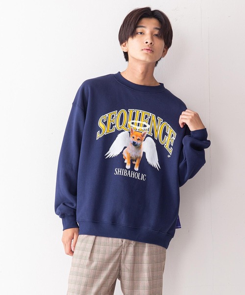 B ONE SOUL(ビーワンソウル)の「【B ONE SOUL/ビーワンソウル】柴犬エンジェルクルーネックスウェット(スウェット・メンズ・チャコールグレー/オフホワイト/ネイビー・X-LARGE/LARGE/SMALL/MEDIUM)」の3枚目の写真