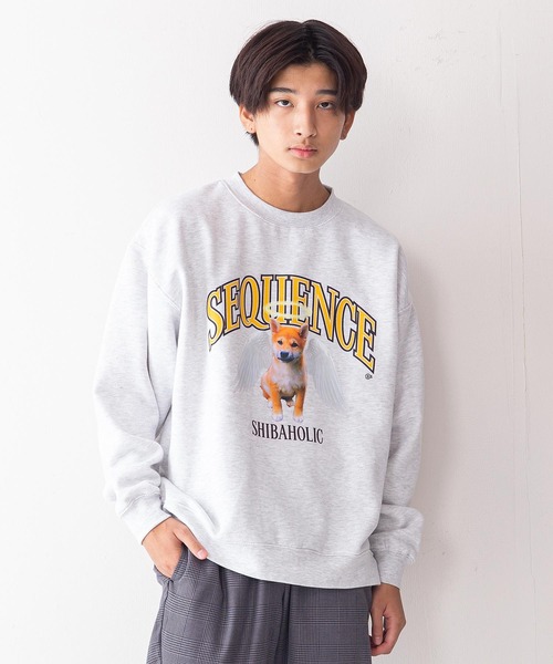 B ONE SOUL(ビーワンソウル)の「【B ONE SOUL/ビーワンソウル】柴犬エンジェルクルーネックスウェット(スウェット・メンズ・チャコールグレー/オフホワイト/ネイビー・X-LARGE/LARGE/SMALL/MEDIUM)」の2枚目の写真