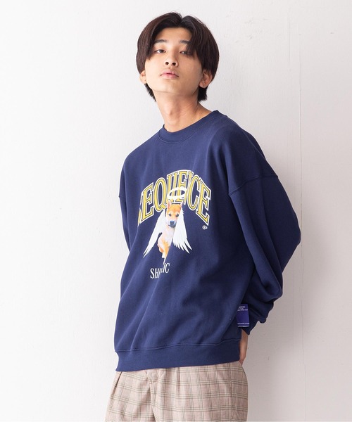 B ONE SOUL(ビーワンソウル)の「【B ONE SOUL/ビーワンソウル】柴犬エンジェルクルーネックスウェット(スウェット・メンズ・チャコールグレー/オフホワイト/ネイビー・X-LARGE/LARGE/SMALL/MEDIUM)」の12枚目の写真