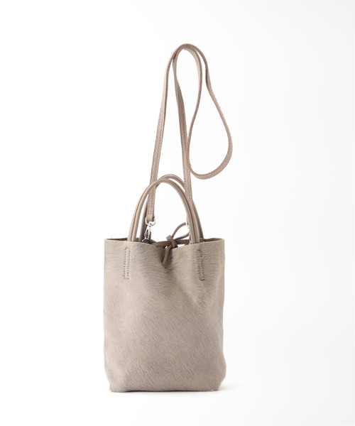 MARLON FIRENZE（マーロンフィレンツェ）の「【MARLON/マルロン】 SHOPPER MINI HALF PONY：バッグ◆（ショルダーバッグ・レディース・ブラック/キャメル/ベージュ・FREE）」の6枚目の写真