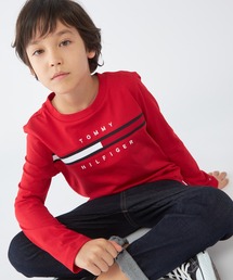 TOMMY HILFIGER（トミーヒルフィガー）の「【90~170㎝展開】ロゴロングスリーブTシャツ（Tシャツ/カットソー）」