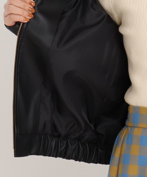grove（グローブ）の「◆【S-3L】フェイクレザーノーカラージャケット（ライダースジャケット・レディース・ブラック・02/03/04/01/05）」の8枚目の写真