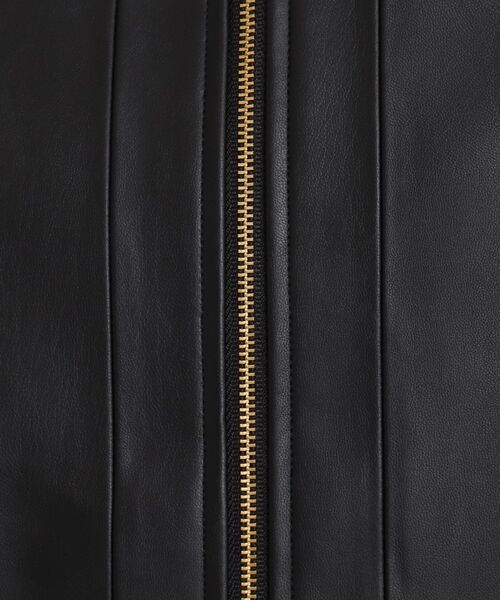 grove（グローブ）の「◆【S-3L】フェイクレザーノーカラージャケット（ライダースジャケット・レディース・ブラック・02/03/04/01/05）」の9枚目の写真