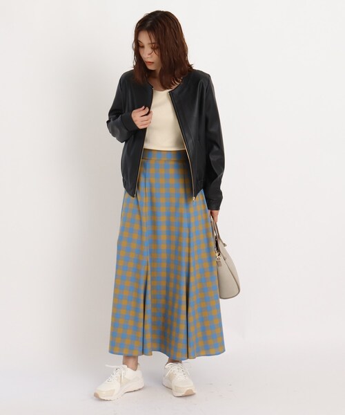 grove（グローブ）の「◆【S-3L】フェイクレザーノーカラージャケット（ライダースジャケット・レディース・ブラック・02/03/04/01/05）」の11枚目の写真