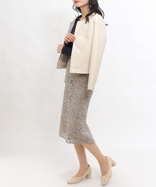 TRUDEA(トルディア)の「エコレザーブルゾン(ブルゾン・レディース・ブラック/ベージュ/アイボリー・MEDIUM/LARGE)」の13枚目の写真