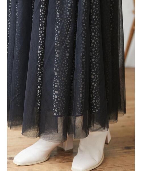 Green　Parks（グリーンパークス）の「・furry rate リバーシブルチュールスカート＊（スカート・レディース・ベージュ/ブラック・FREE）」の10枚目の写真