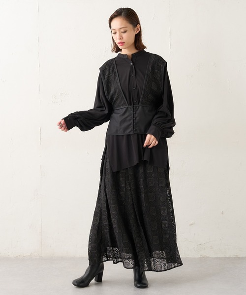 Lui's（ルイス）の「センターステッチラウンドトゥショートブーツ（ブーツ・レディース・ブラック/アイボリー・23cm/24cm/25cm）」の3枚目の写真