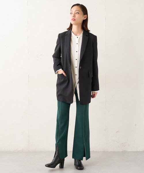 Lui's（ルイス）の「センターステッチラウンドトゥショートブーツ（ブーツ・レディース・ブラック/アイボリー・23cm/24cm/25cm）」の9枚目の写真