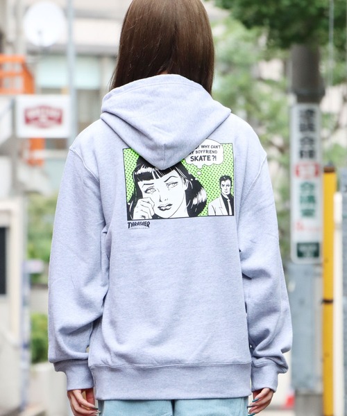 Fuu　スラッシャー　THRASHER グラフィックパーカー とトレーナー THRASHER/スラッシャー ジップアップ パーカー スウェット