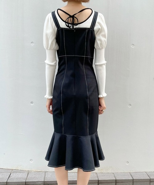 TITTY&CO.（ティティーアンドコー）の「マーメイドジャンスカ（ワンピース・レディース・ブラック/ベージュ・SMALL/MEDIUM）」の3枚目の写真