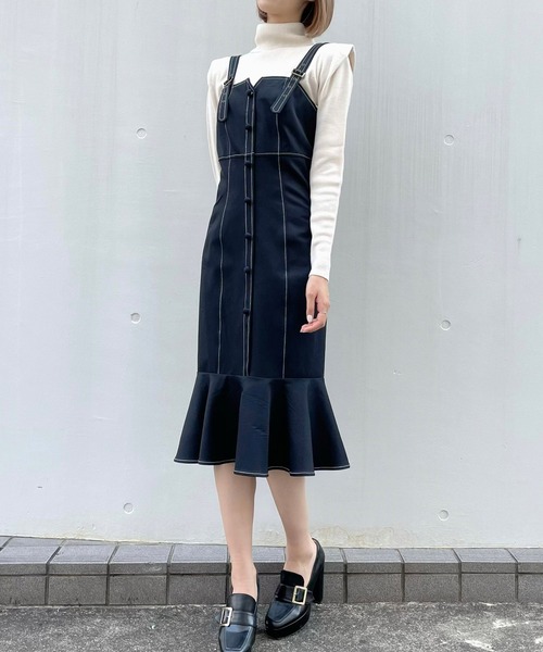 TITTY&CO.（ティティーアンドコー）の「マーメイドジャンスカ（ワンピース・レディース・ブラック/ベージュ・SMALL/MEDIUM）」の15枚目の写真