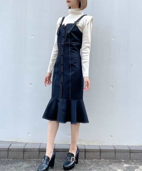 TITTY&CO.（ティティーアンドコー）の「マーメイドジャンスカ（ワンピース・レディース・ブラック/ベージュ・SMALL/MEDIUM）」の14枚目の写真