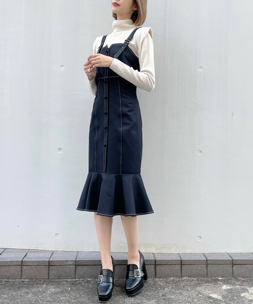 TITTY&CO.（ティティーアンドコー）の「マーメイドジャンスカ（ワンピース・レディース・ブラック/ベージュ・SMALL/MEDIUM）」の11枚目の写真