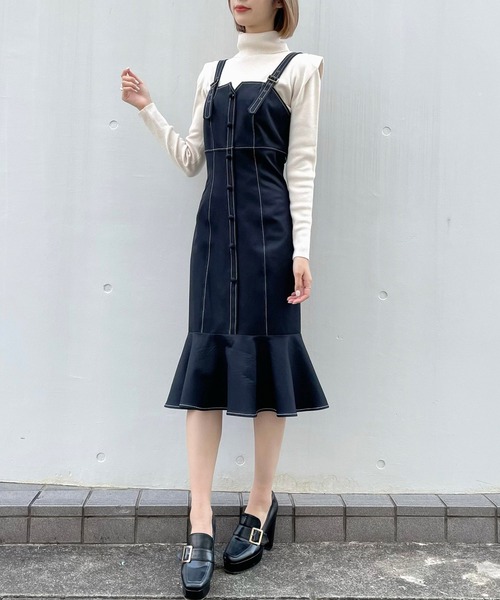 TITTY&CO.（ティティーアンドコー）の「マーメイドジャンスカ（ワンピース・レディース・ブラック/ベージュ・SMALL/MEDIUM）」の10枚目の写真