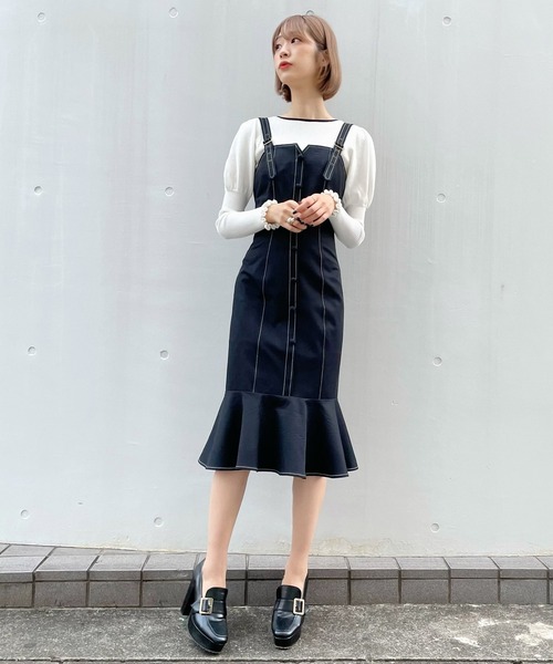 TITTY&CO.（ティティーアンドコー）の「マーメイドジャンスカ（ワンピース・レディース・ブラック/ベージュ・SMALL/MEDIUM）」の16枚目の写真